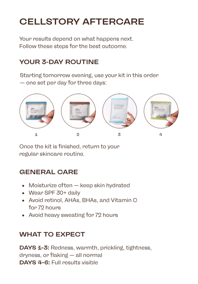 Cellstory Post Care Guide